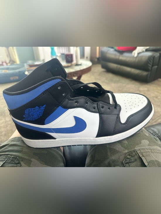 Nike Other - Air Jordan 1 Nike Mid Racer Blue White Black Sneaker 554724-140